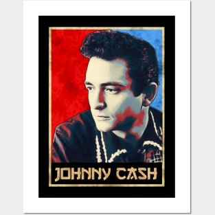 Black retro Johnny Cash Posters and Art